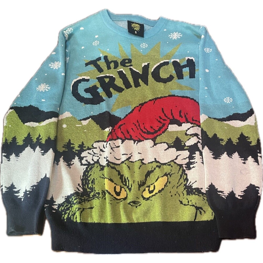 The Grinch Dr. Seuss Ugly Christmas Sweater Men's Medium Xmas Holiday Jumper